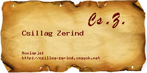 Csillag Zerind névjegykártya